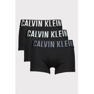 Set de boxeri cu banda logo in talie - 3 perechi - Negru/Gri/Albastru glaciar