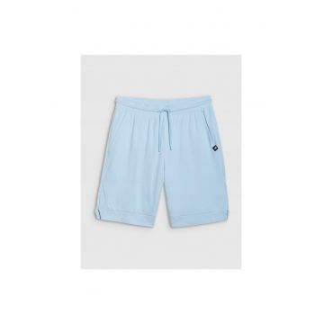 Sort barbatesc  100% Bumbac - Albastru - Elastic Reglabil - Buzunare Laterale