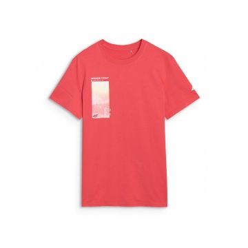 Tricou Barbati  Coral Bumbac Imprimeu - Coral