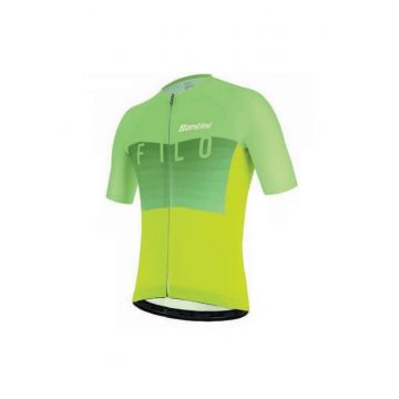 Tricou ciclism barbati  Filo Raglan - Verde lime