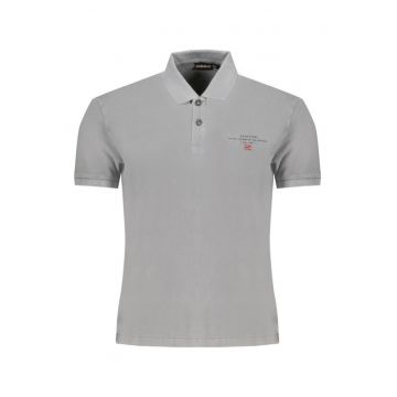 Tricou polo barbati din bumbac Elbas cu croiala Regular Fit -  Gri inchis