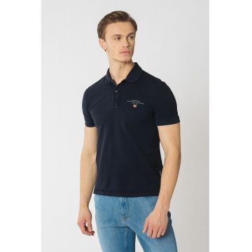 Tricou polo de bumbac pique Elbas - Bleumarin