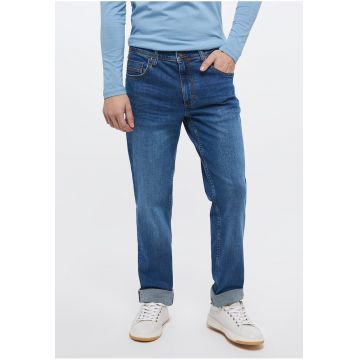 Blugi Barbati -  Washington - Slim Fit - Talie Medie - Fermoar - Lungi - 5 Buzunare - Bumbac - W36-L32 US - Albastru