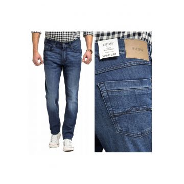 Blugi Barbati -  Washington - Straight Fit - Talie Medie - Fermoar - Lungi - 5 Buzunare - Bumbac - W36-L32 US - Albastru