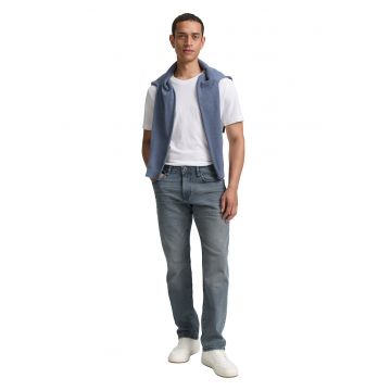 Blugi cu croiala dreapta si model cu 5 buzunare - Albastru prafuit