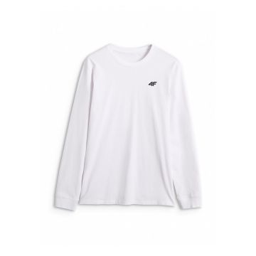 Bluza barbati  cu maneca lunga - alb - bumbac