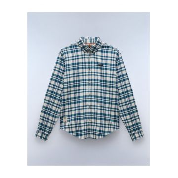 Camasa din bumbac - cu imprimeu in carouri -