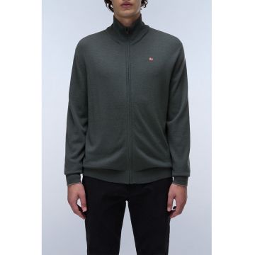 Cardigan din lana cu fermoar Damavand - Gri carbune