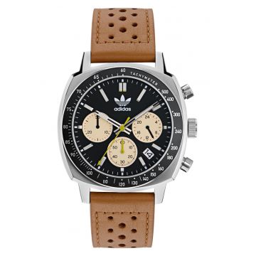 Ceas barbatesc  MASTER ORIGINALS ONE CHRONO - argintiu - curea din piele naturala - 44x12mm - rezistenta la apa 10 ATM