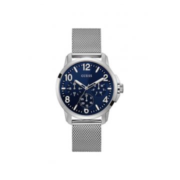 Ceas barbatesc -  mecanism quartz - inox - argintiu - 43mm