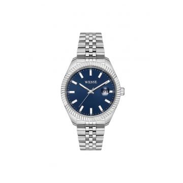 Ceas barbatesc  WWG208203 - 43mm - curea metalica - cadran albastru - rezistent la apa 5 ATM - Grey