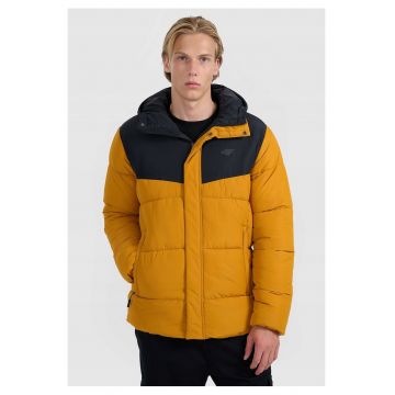 Geaca de puf barbati  galben - umplutura sintetica - design modern - cu gluga