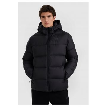 Geaca de puf barbati  neagra - umplutura naturala - poliester - croiala regulara