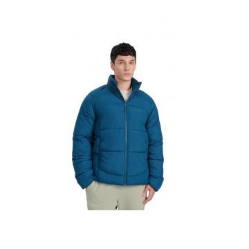 Geaca matlasata  barbati - umplutura sintetica - bleumarin - poliester - croiala regulara - guler inalt - marimea