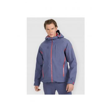 Geaca trekking barbati -  poliester - bleumarin/portocaliu