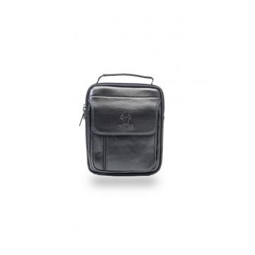 Geanta barbati -  Verdes - piele naturala - negru - compacta