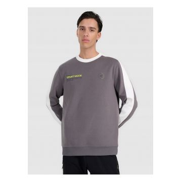 Hanorac barbati  gri - bumbac - fara gluga - croiala regular