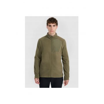 Hanorac sport barbati -  Polartec - guler inalt - kaki - material reciclat - set trekking