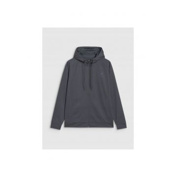 Hanorac sport  Gri - uscare rapida - captuseala microfleece - fibre sintetice