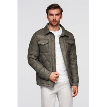 Jacheta matlasata cu buuznare pe piept - Kaki