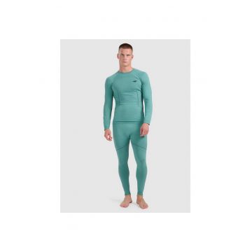 Lenjerie termoactiva  set barbati - turcoaz - fara cusaturi - tehnologie 4FSkin - poliester