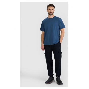 Pantaloni  Bumbac - Negru - S-XXL - Buzunare Cargo - Elastic Ajustabil - Negru