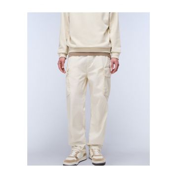 Pantaloni cargo din bumbac Tures - Alb murdar