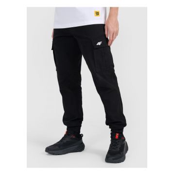 Pantaloni casual cargo unisex  x Drift Masters - negru - bumbac - croiala regulara - fara captuseala -