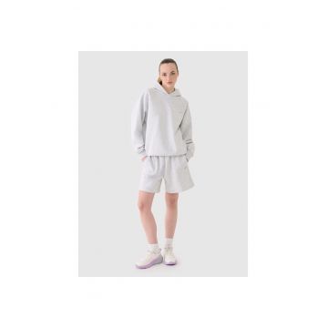 Pantaloni scurti de trening  unisex - gri - bumbac 80% - croiala supradimensionata - fara captuseala