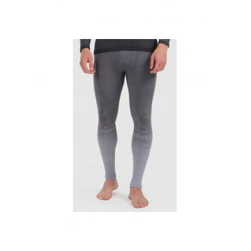 Pantaloni sport  colanti termoactivi din lana merinos - gri - fara cusaturi - pentru schi -