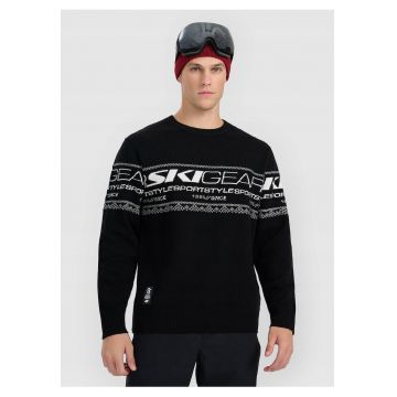 Pulover barbati -  lana - negru - model larg