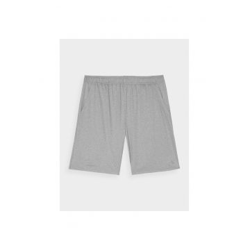 Sort sport pentru barbati -  Gri - elastici cu uscare rapida 4FDry - talie medie - buzunare laterale -