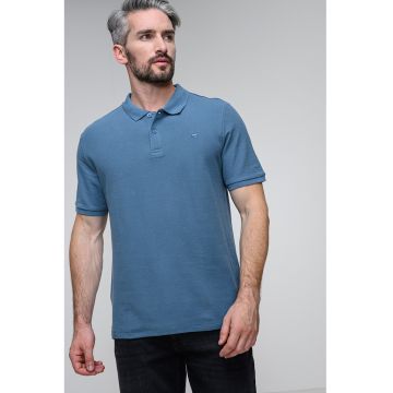 Tricou din bumbac cu guler polo Palco - Albastru azur
