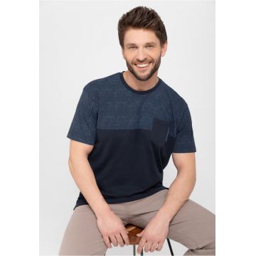 Tricou  T-Famy pentru barbati - bleumarin - cu buzunar - Bleumarin