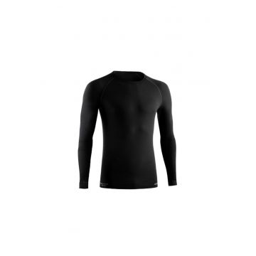 Tricou termic cu maneca lunga barbati -  Merino Lite - negru