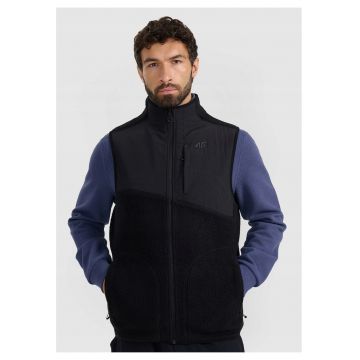 Vesta sherpa  barbat - negru - tehnologie 4FWarm - poliester - set de 2 imagini
