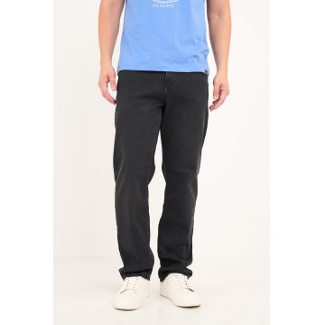 Blugi drepti cu design 5 buzunare - Negru stins