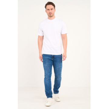 Blugi slim fit cu 5 buzunare - Albastru