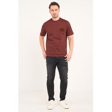 Blugi slim fit cu talie medie si 5 buzunare - Negru stins