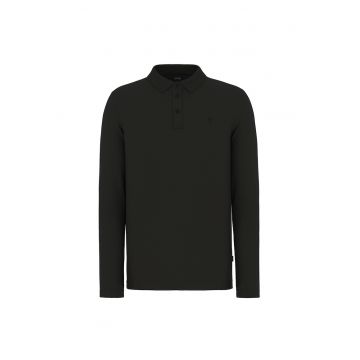 Bluza polo de bumbac organic Pero - Negru