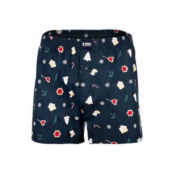 Boxeri cu model de Craciun - Rosu/Alb/Bleumarin