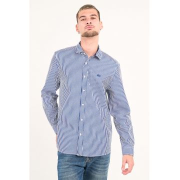 Camasa regular-fit din bumbac cu dungi - Albastru inchis