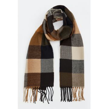 Fular in carouri cu franjuri - Multicolor