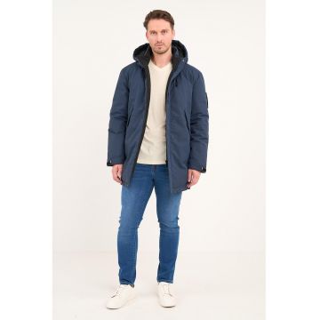 Geaca cu vatelina si gluga - Albastru petrol