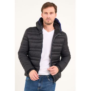 Geaca matlasata cu mansete elastice - Negru