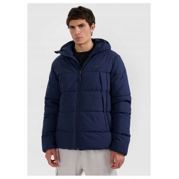 Geaca matlasata pentru barbati -  XXL - hidrofoba - cu gluga - bleumarin - poliester