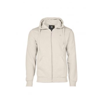 Hanorac cu fermoar si doua buzunare Premium Core - Alb