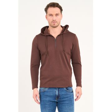Hanorac din amestec de modal - Maro