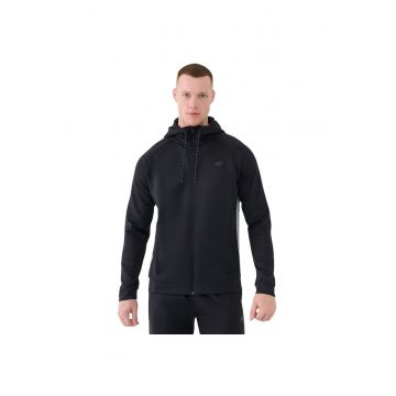 Hanorac sport barbati  M513 - negru intens - material elastic - cu gluga
