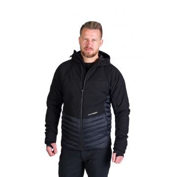 Jacheta softshell cu gluga pentru drumetii Watson - Negru